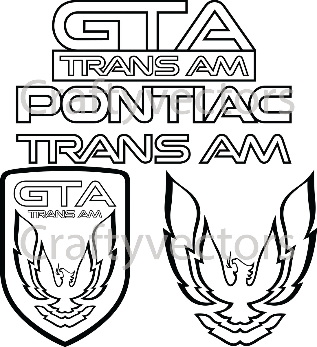 Pontiac Trans Am Emblems Vector Crafty Vectors