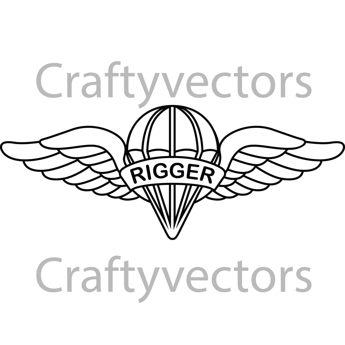 Army Parachute Rigger Badge Vector File Crafty Vectors