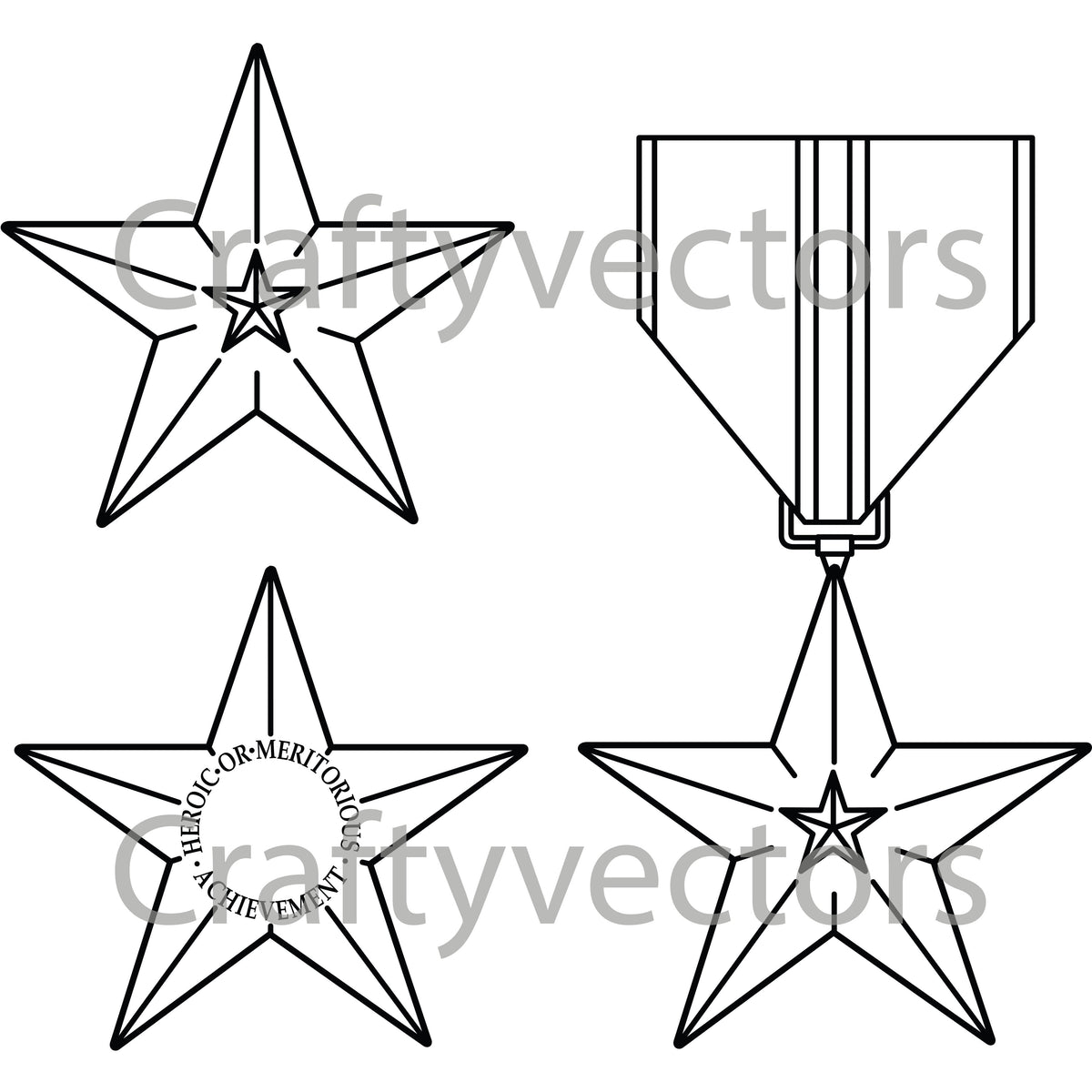 Bronze Star Medal Vector File Crafty Vectors