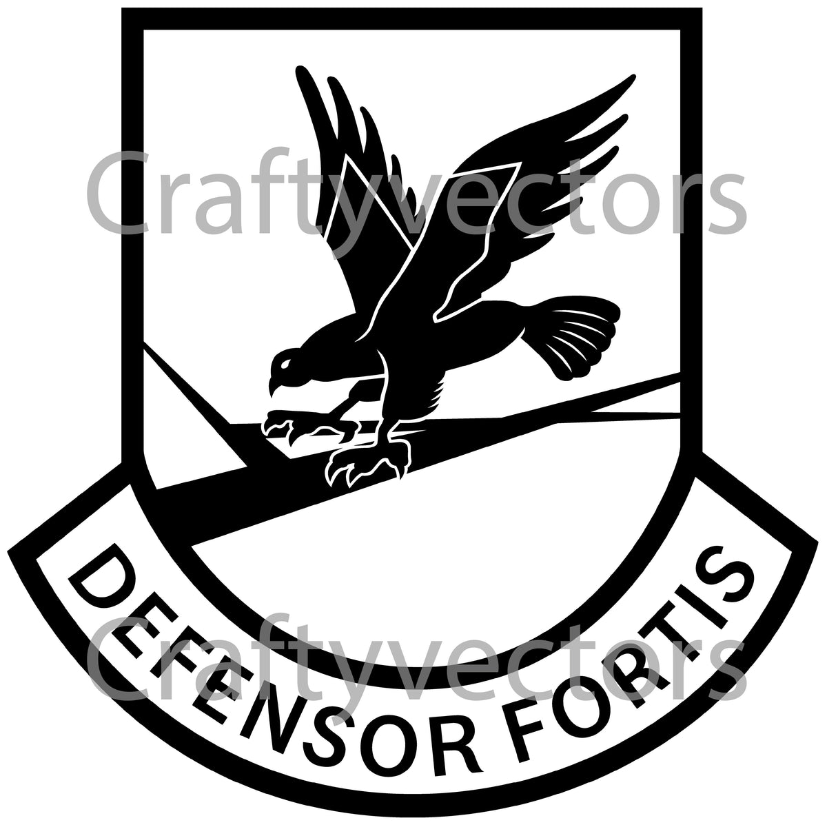thumbnail image 2 of Air Force Security Police Defensor Fortis Men's Cotton T-Shirt - Black (S-3XL) 2 of 6