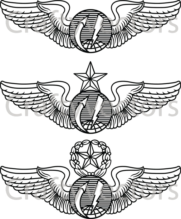 Air Force Sensor Operator Badge Vector File