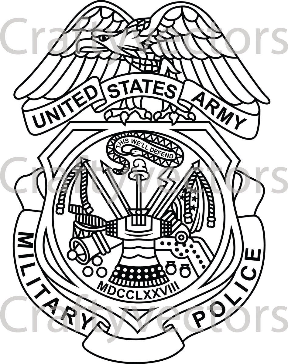 Army Police Badge Vector File Crafty Vectors