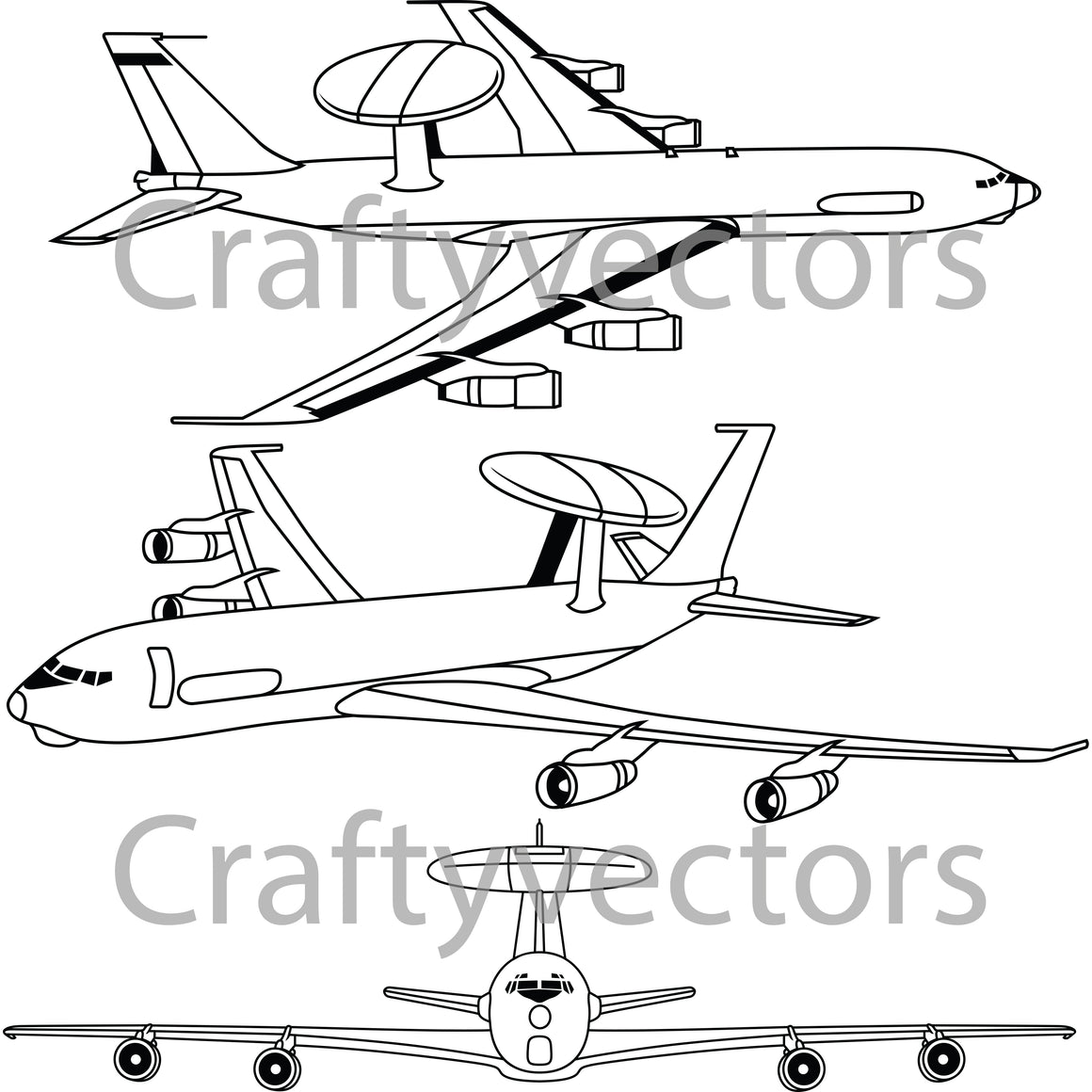 Boeing E-3 Sentry Vector File – Crafty Vectors