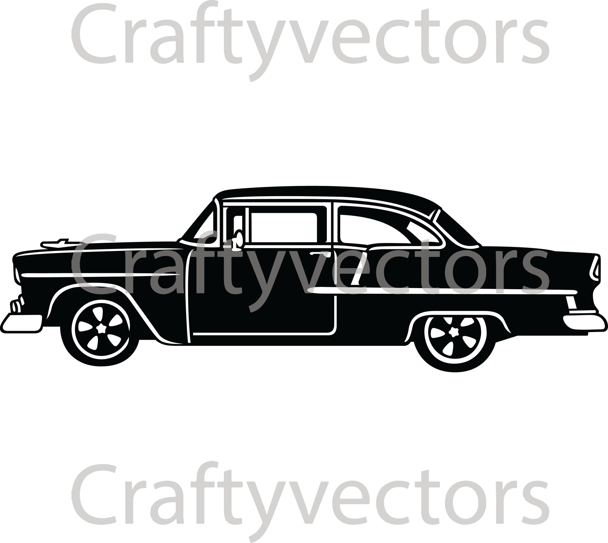 Chevrolet Bel Air 1955 Vector CNC – Crafty Vectors