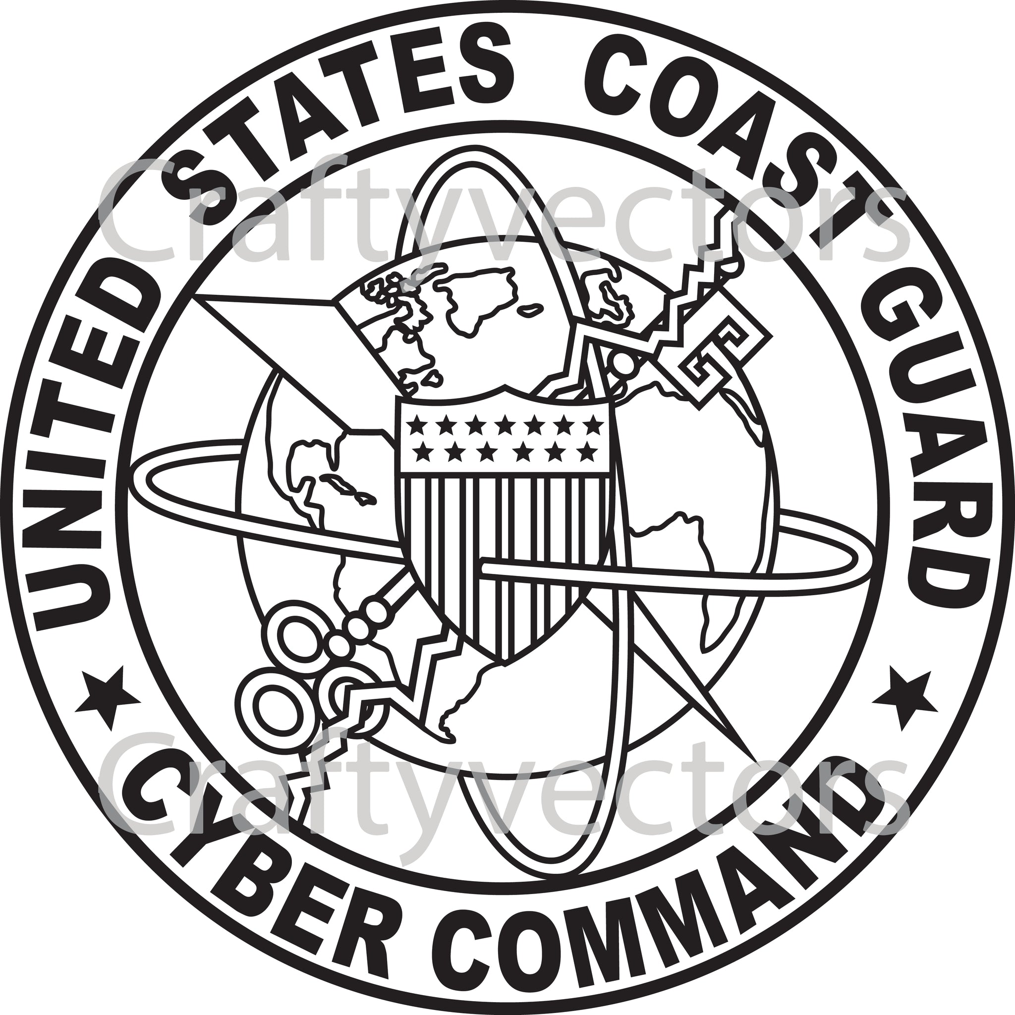 Coast Guard Cyber Command Badge Vector File – Crafty Vectors