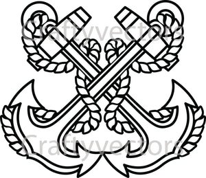 Coast Guard Boatswain Collar Badge Vector File