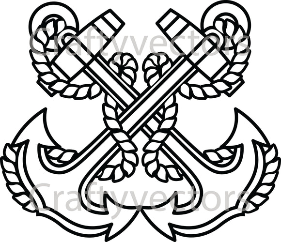 Coast Guard Boatswain Collar Badge Vector File