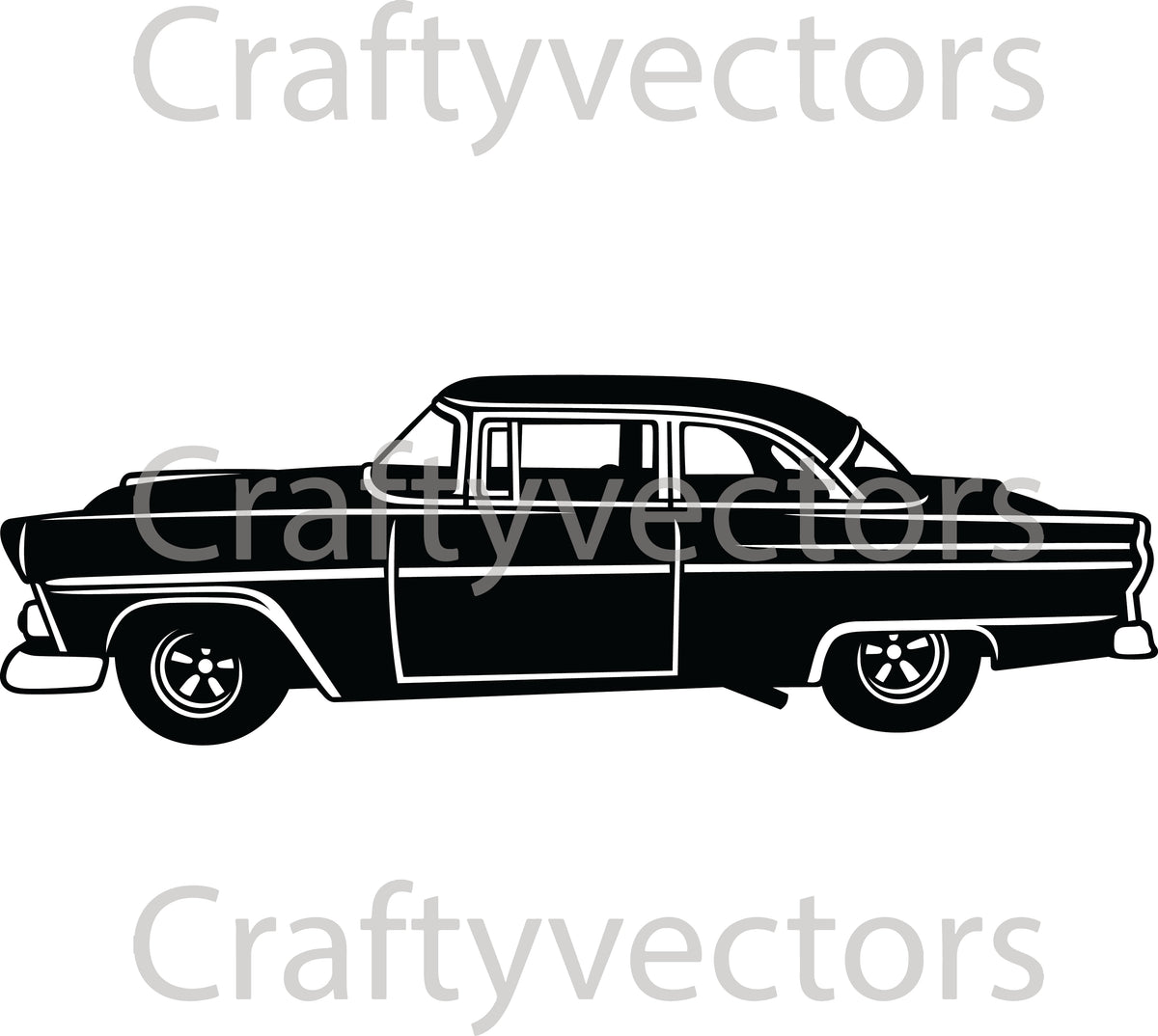 Ford Coupe 1955 Vector – Crafty Vectors