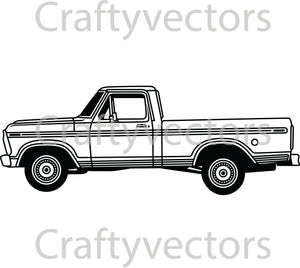 Ford F100 1974 Vector Side View – Crafty Vectors