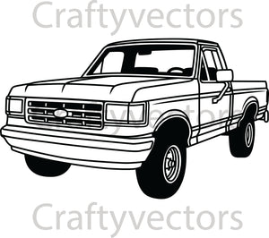 Ford F150 1988 Short Bed Vector