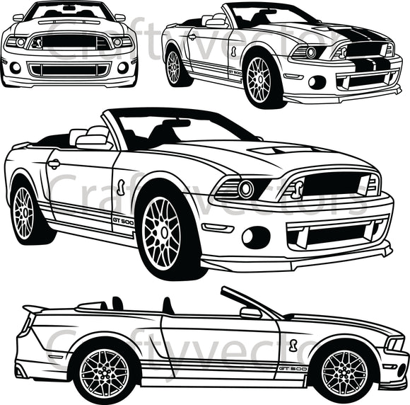 Ford Mustang 2014 Shelby GT500  Convertible Vector