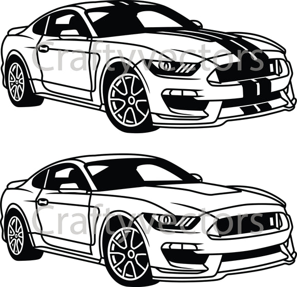 Gt350 Vector Ford Mustang 2020 GT350 Non R Vector β Crafty Vectors