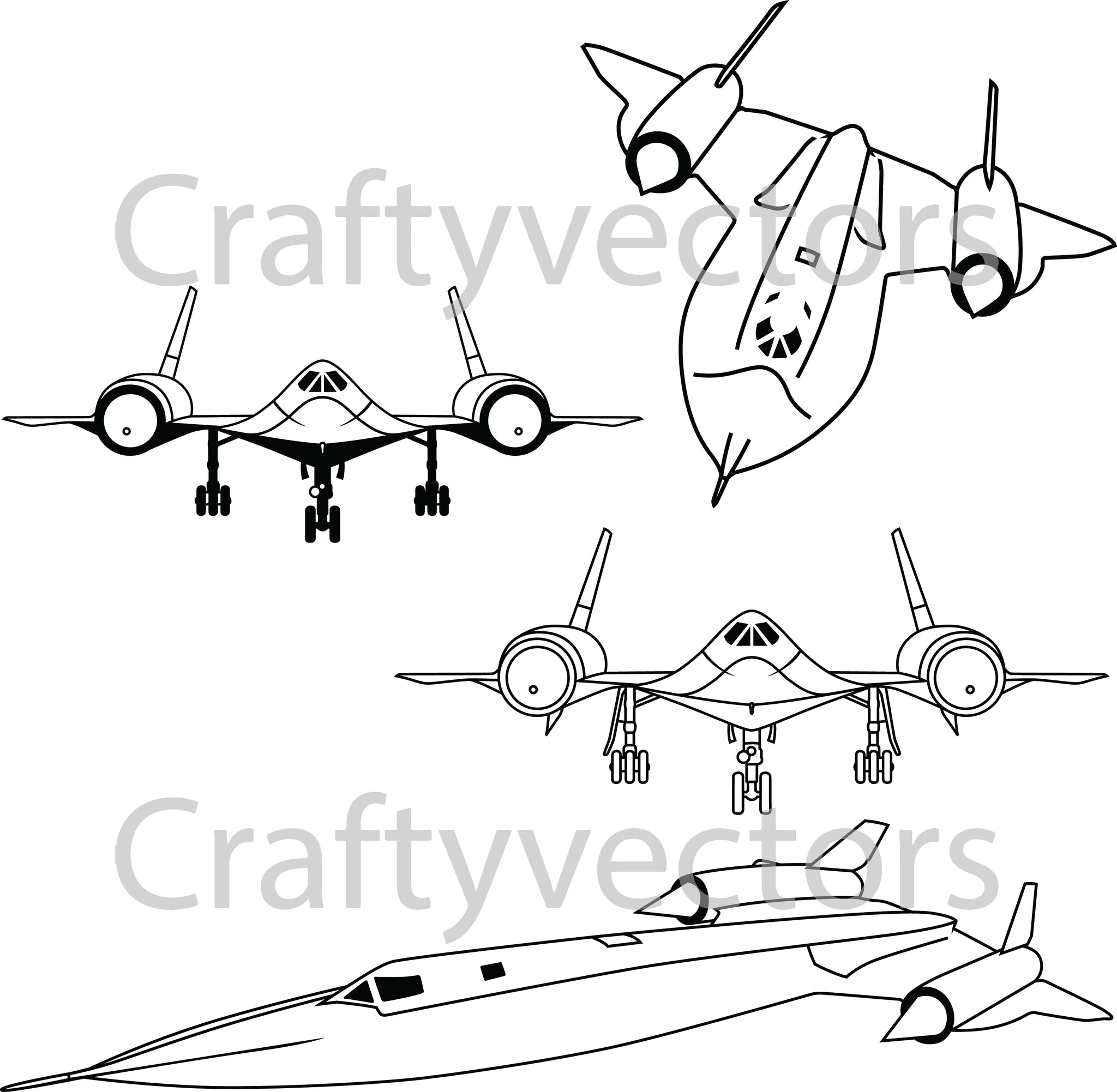 Lockheed SR-71 Blackbird Vector File – Crafty Vectors