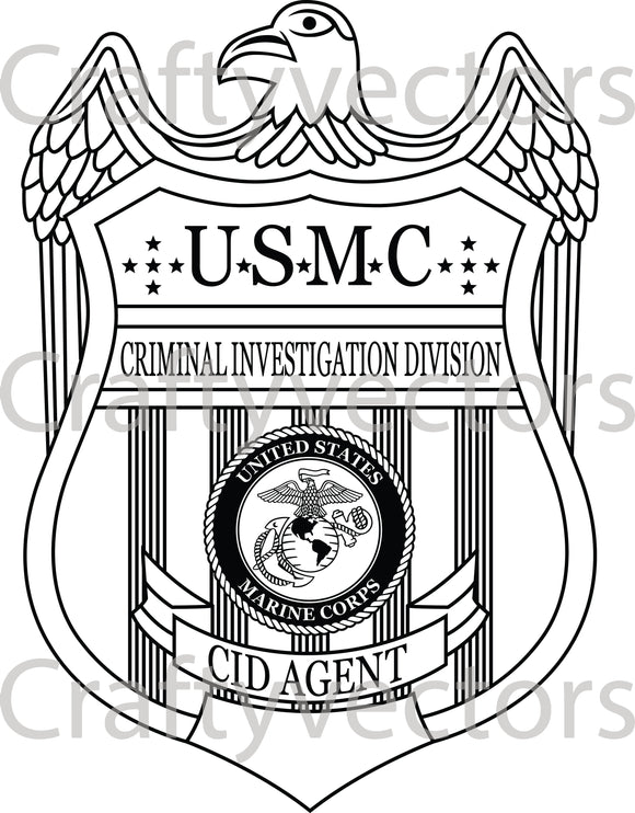 Marine CID Badge Vector File