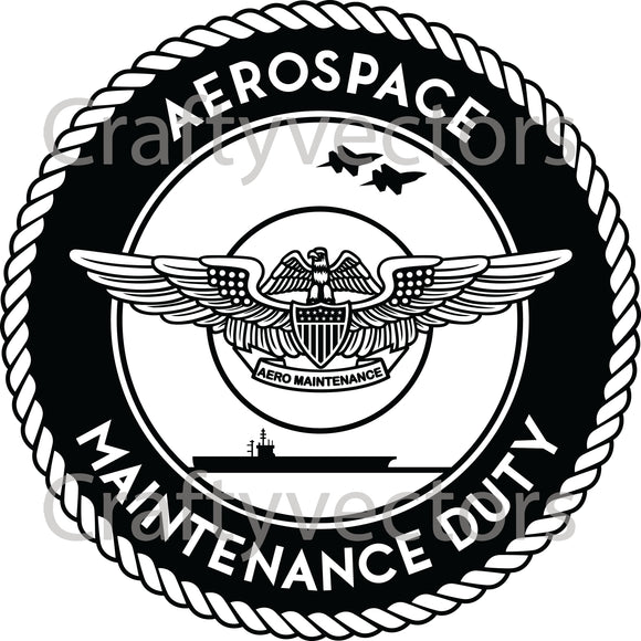 Aerospace Maintenance Duty Badge Vector File