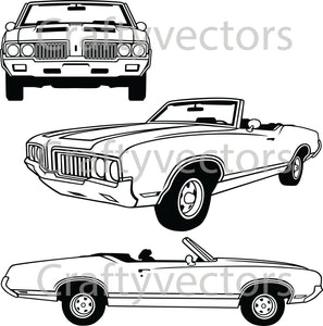 Oldsmobile Cutlass Convertible 1970 Vector