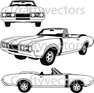 Oldsmobile Cutlass 1968 Convertible Vector