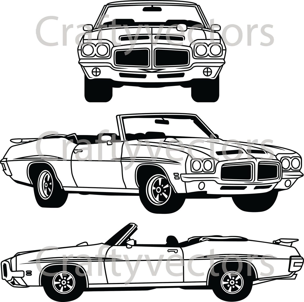 Pontiac GTO 1971 Judge Convertible Vector – Crafty Vectors