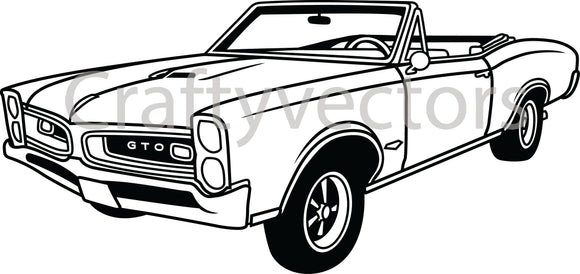 Gto Vector Pontiac GTO 1966 Convertible Vector – Crafty Vectors