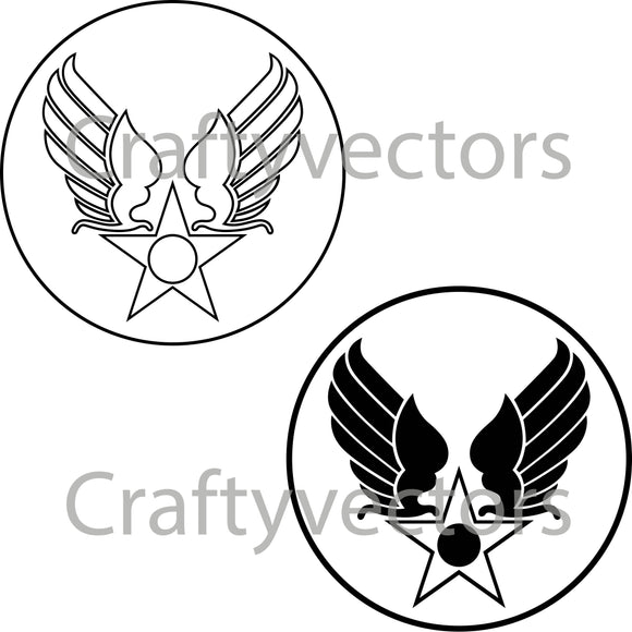 WW2 Air Force Emblem Badge Vector File