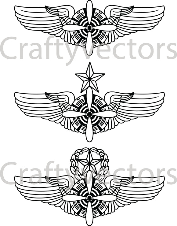 WW2 Flight Engineer Badge Vector File