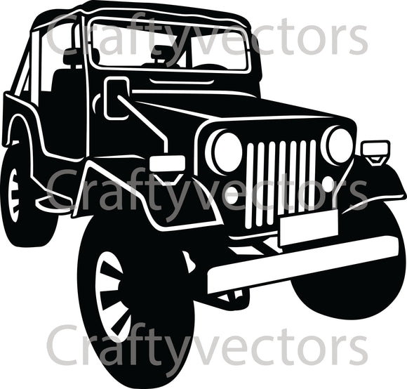 Willys Jeep 1970 CNC Vector
