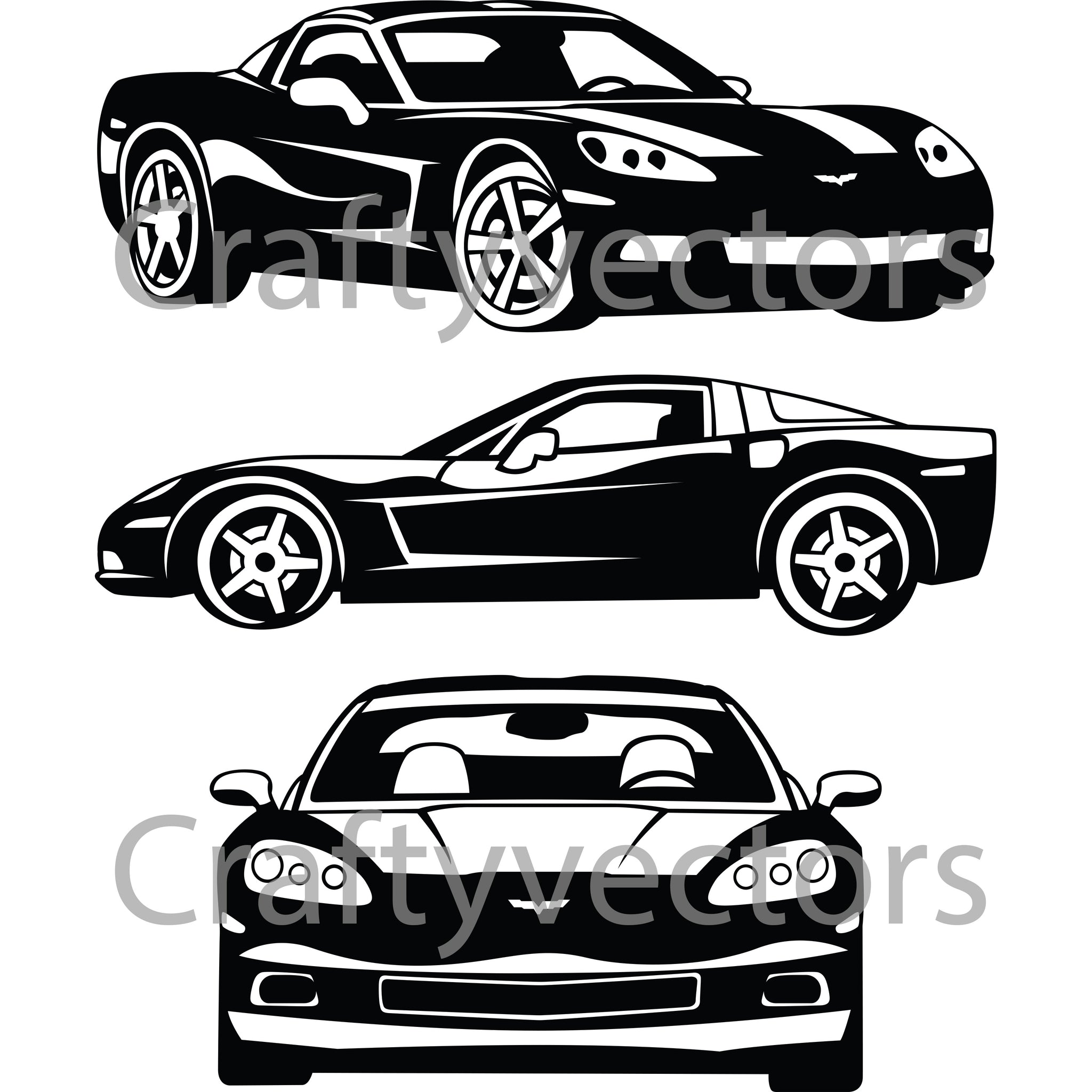 Chevrolet Corvette 2009 C6 Vector – Crafty Vectors