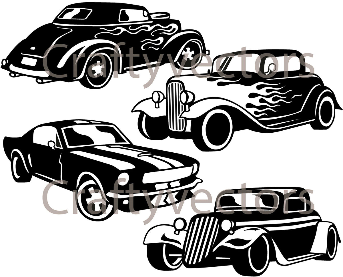 Hot Rod Vector File Piper Hot Rods Vector – Crafty Vectors