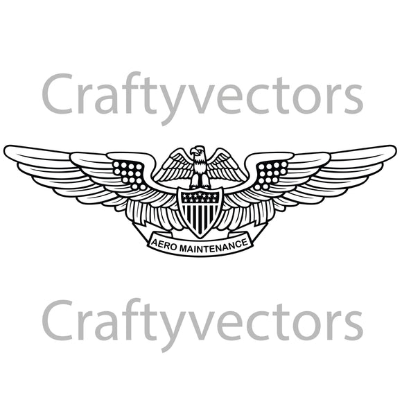 Navy Aero Maintenance Officer Badge Vector File