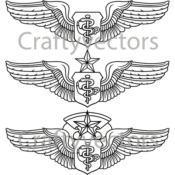 Air Force Flight Nurse Badge Vector File