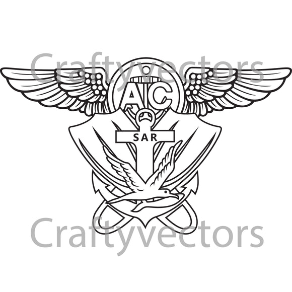Air Rescue Swimmer Badge Vector File