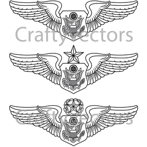 Air Force Officer Aircrew Badge Vector File