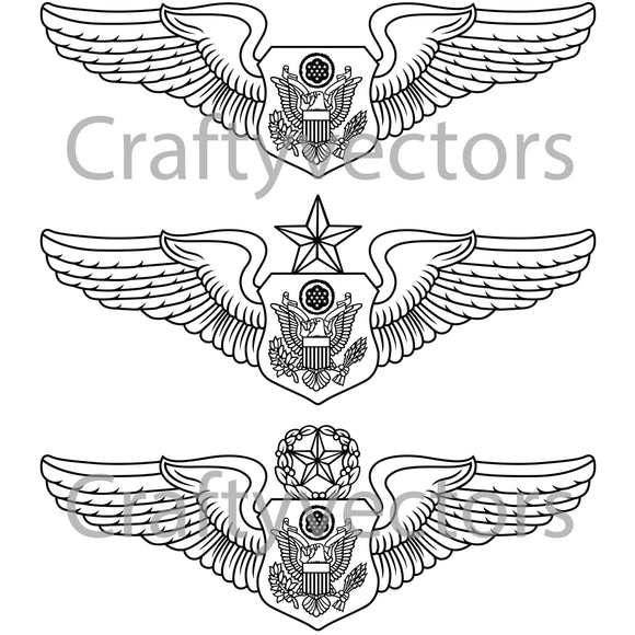 Air Force Officer Aircrew Badge Vector File