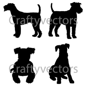 Airedale terrier Dog Silhouettes Vector