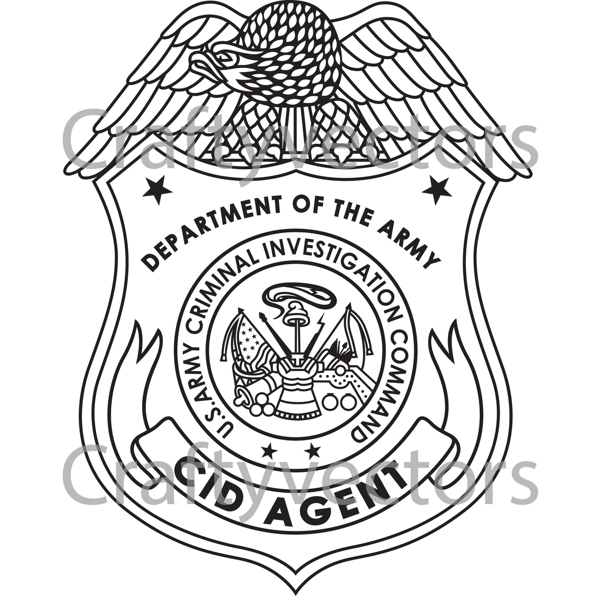 Army Criminal Investigation Command Badge Vector File – Crafty Vectors