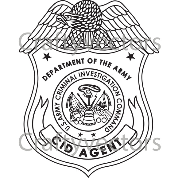 Army Criminal Investigation Command Badge Vector File