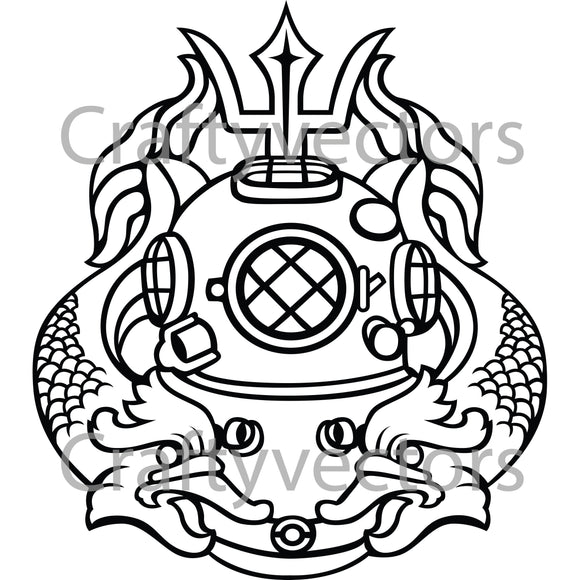 Army Master Diver Badge Vector File