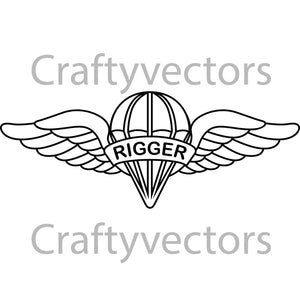 Army Parachute Rigger Badge Vector File