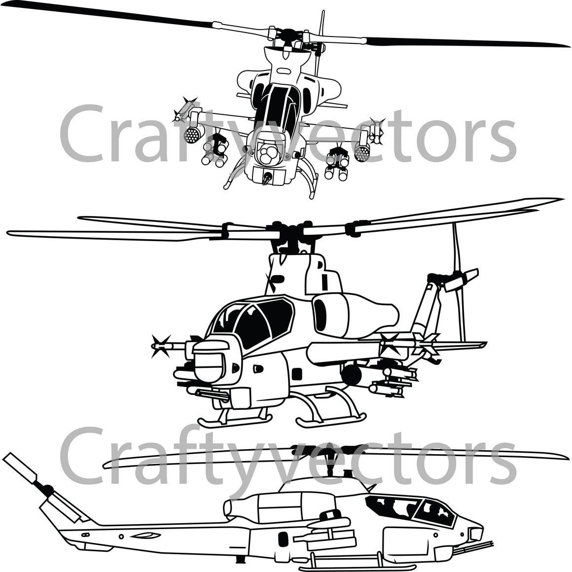 Bell AH-1Z Viper Vector File – Crafty Vectors