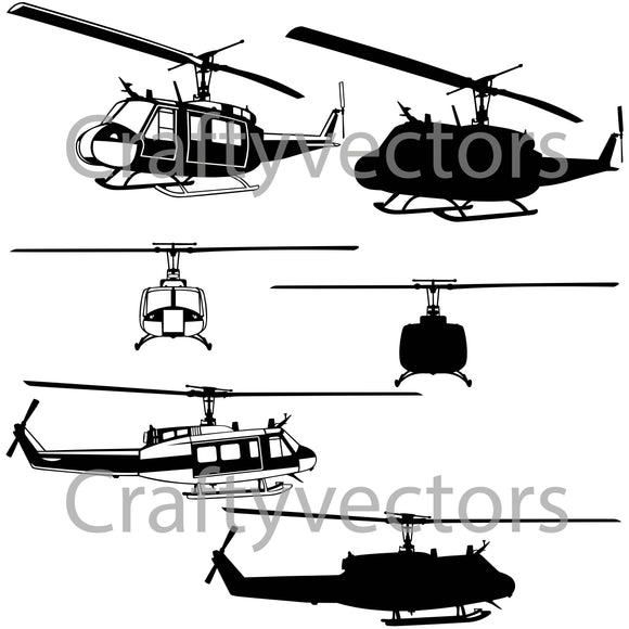 Bell UH-1 Iroquois 'Huey' Vector File