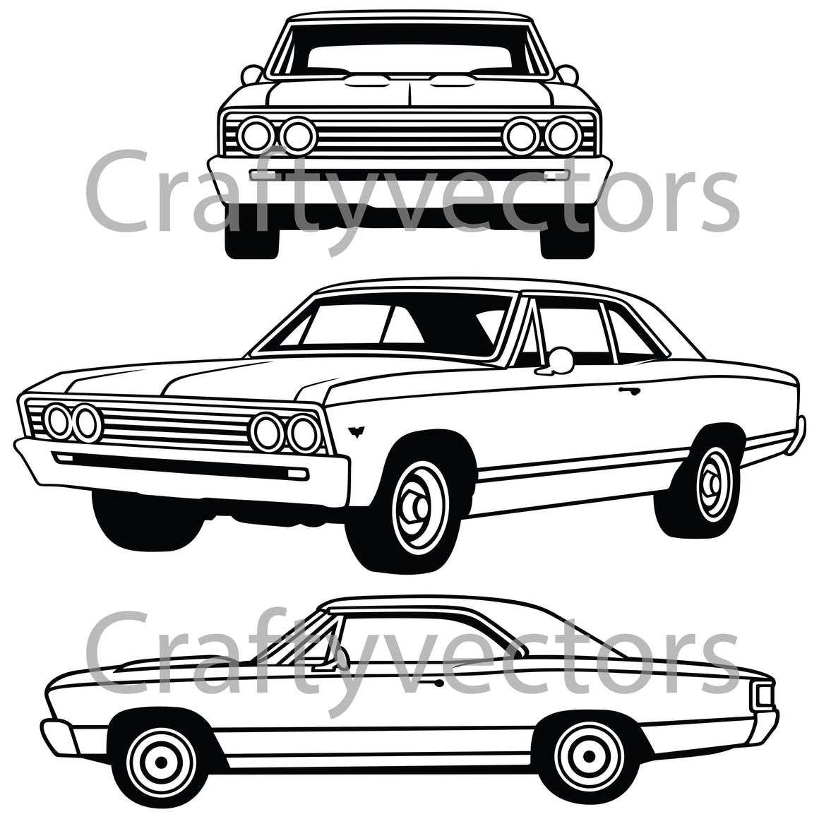 Chevrolet Chevelle 1967 Vector – Crafty Vectors