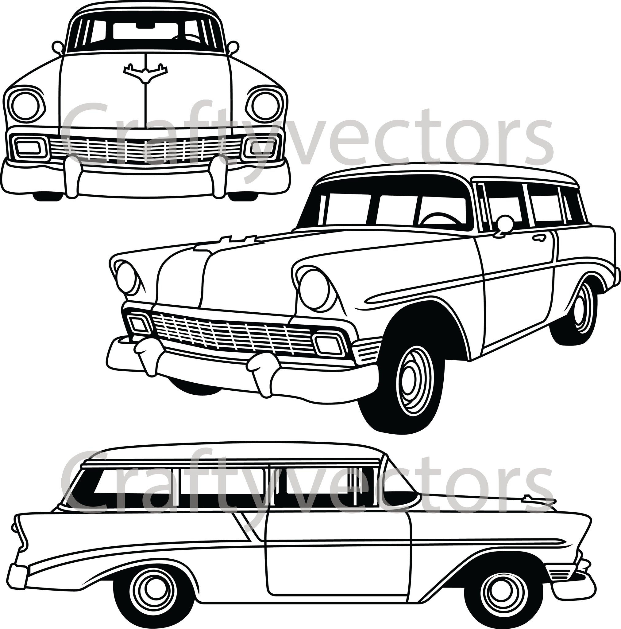 Chevrolet 210 Handyman 1956 Vector – Crafty Vectors