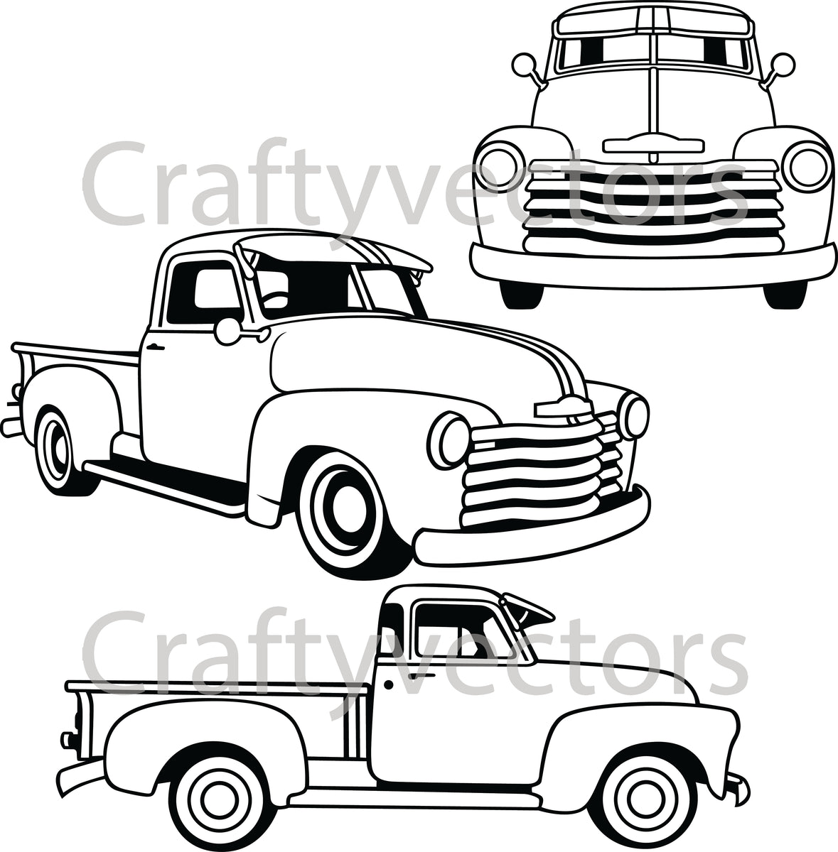 Chevy Ii Vector Chevy Truck Clip Art Black And White