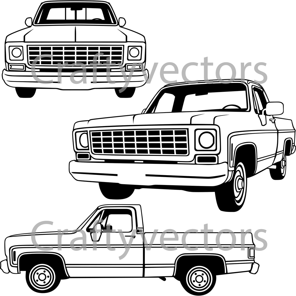 Chevrolet C10 1974 Vector – Crafty Vectors