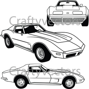 Chevrolet Corvette 1971 C3 Car Vector