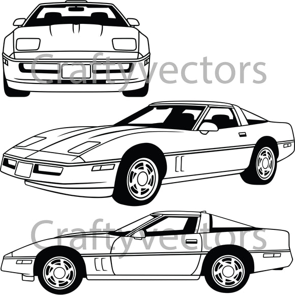 Chevrolet Corvette 1989 C4 Car Vector