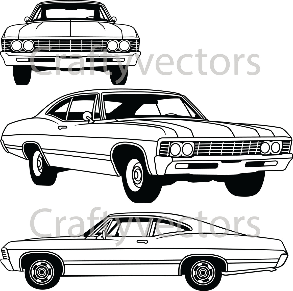 Chevy Ii Vector Chevrolet Car Vector Cut Files | SVG, DXF, PNG JPEG & EPS – Crafty Vectors