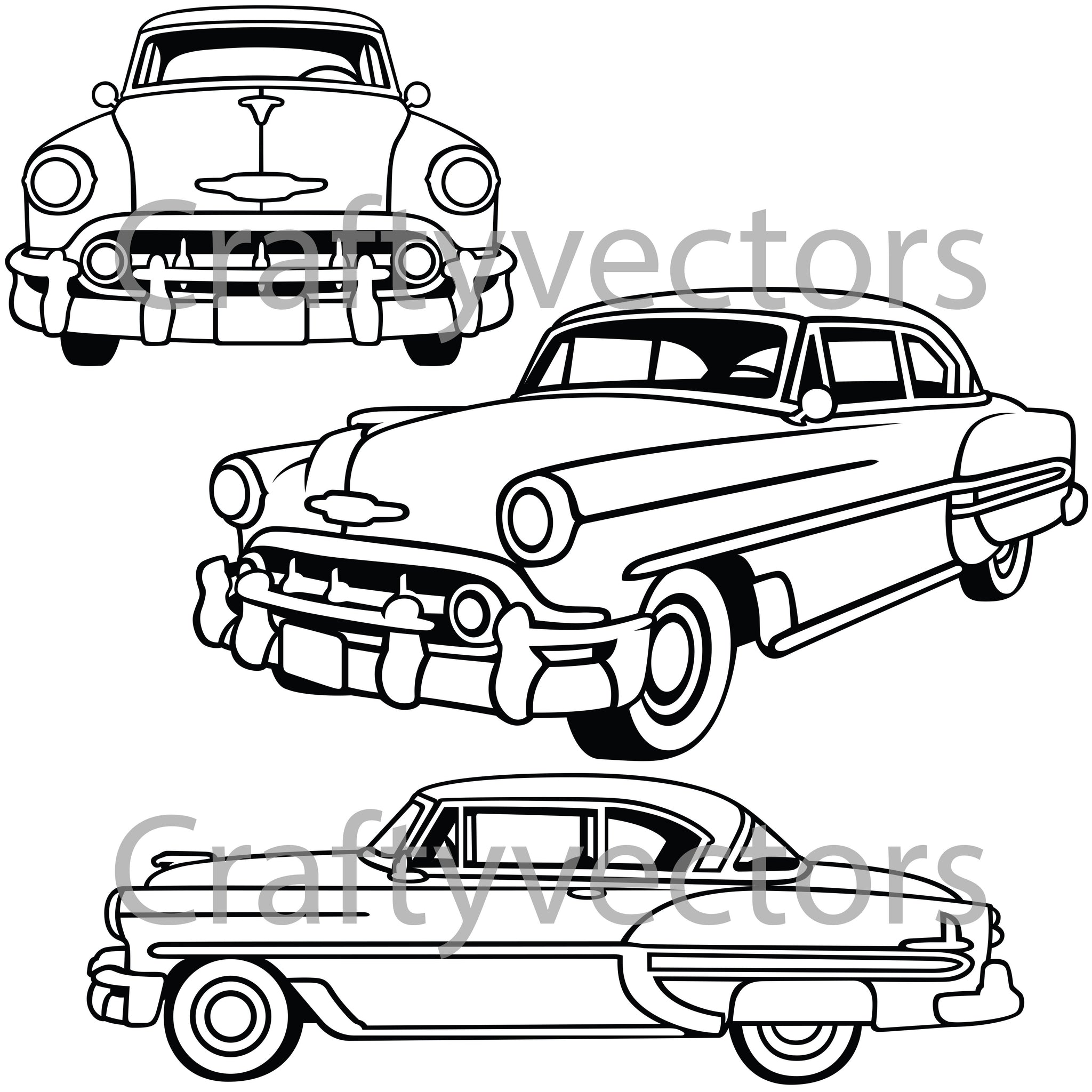 Chevrolet Bel Air 1953 Vector – Crafty Vectors