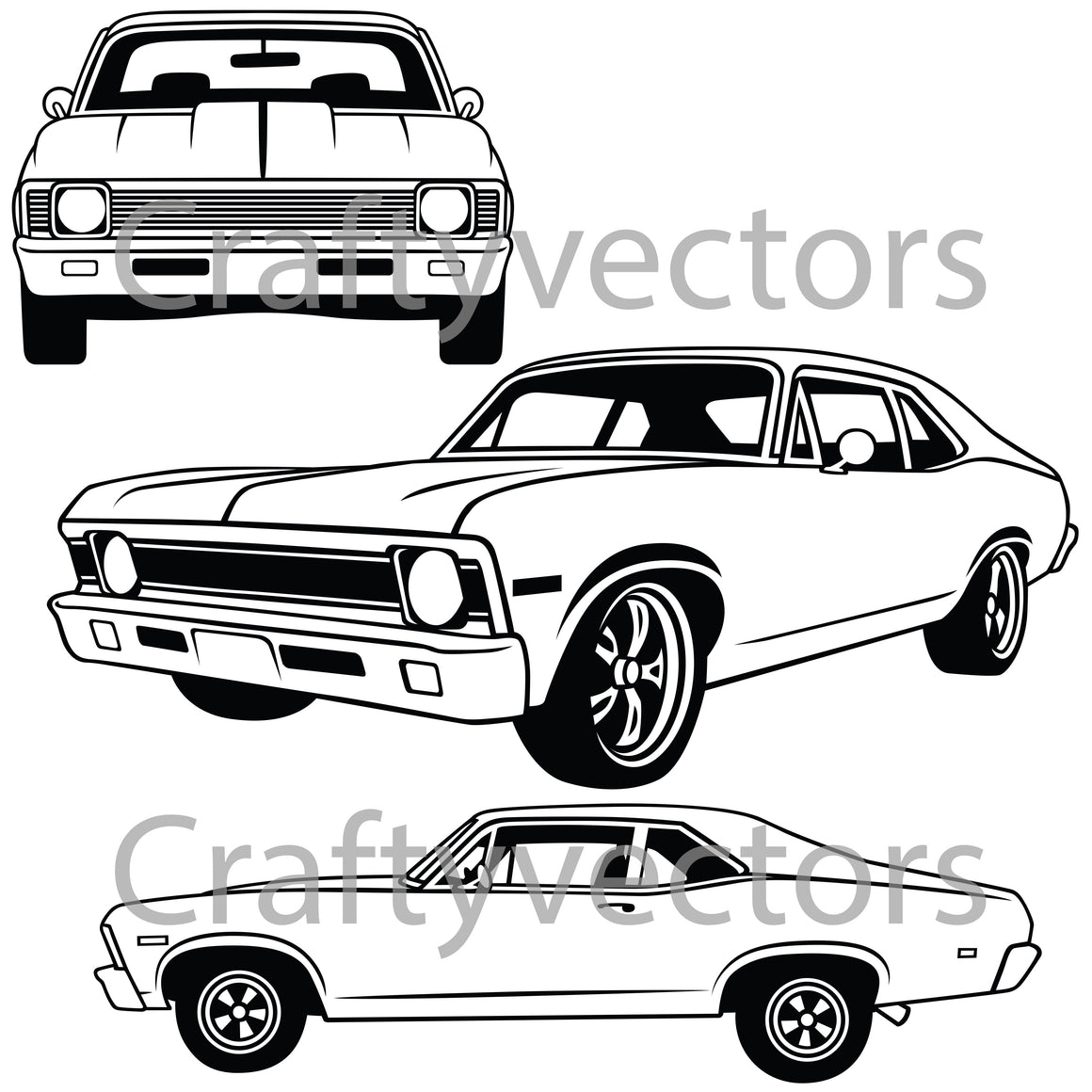 Chevi Vector Chevrolet Car Vector Cut Files | SVG, DXF, PNG JPEG & EPS – Crafty Vectors