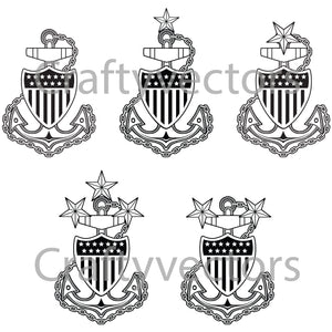 Coast Guard Chief Anchors Badge Vector File